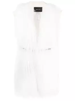 Fabiana Filippi кардиган-пальто с искусственным мехом, белый