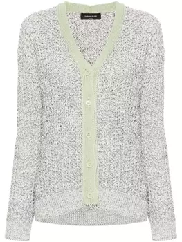 Fabiana Filippi кардиган рыхлой вязки с контрастной отделкой, белый