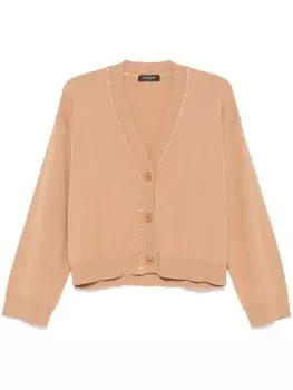 Fabiana Filippi кардиган с пайетками, коричневый