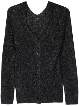 Fabiana Filippi кардиган с V-образным вырезом и эффектом металлик, черный