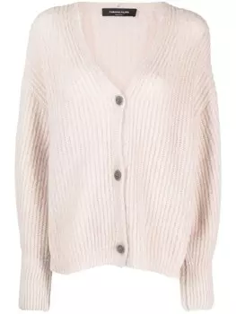 Fabiana Filippi кардиган в рубчик, нейтральный цвет