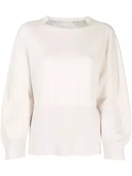 Fabiana Filippi кашемировый джемпер с разрезами, нейтральный цвет