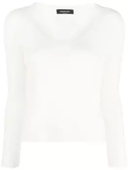 Fabiana Filippi кашемировый джемпер с V-образным вырезом, белый