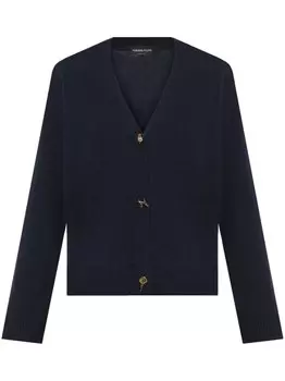 Fabiana Filippi кашемировый кардиган с v-образным вырезом, синий