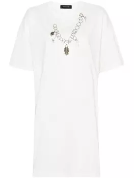 Fabiana Filippi короткое платье-футболка с графичным принтом, серый