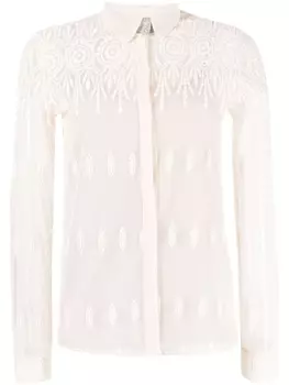 Fabiana Filippi кружевная рубашка на пуговицах, нейтральный цвет