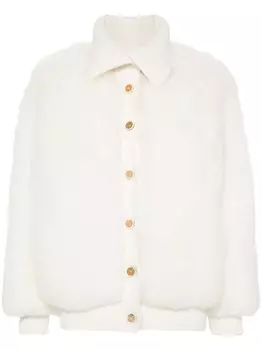 Fabiana Filippi куртка из овчины с вязаными вставками, белый