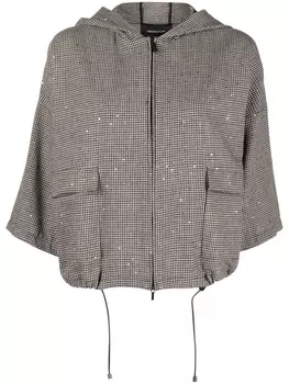 Fabiana Filippi куртка в ломаную клетку с капюшоном, черный