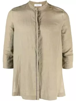 Fabiana Filippi льняная блузка с укороченными рукавами, зеленый