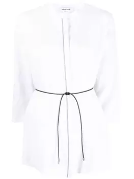 Fabiana Filippi льняная блузка с укороченными рукавами, белый