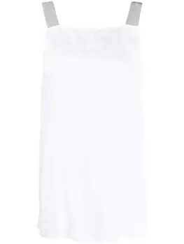 Fabiana Filippi льняной топ с эффектом металлик, белый