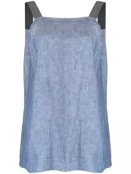 Fabiana Filippi льняной топ с эффектом металлик, синий
