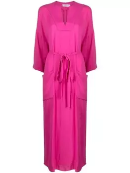 Fabiana Filippi платье миди с длинными рукавами и поясом, розовый