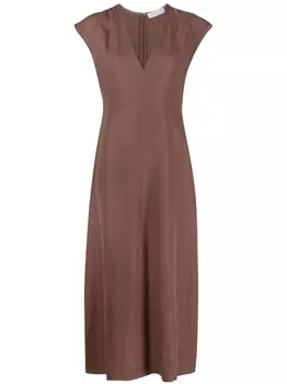 Fabiana Filippi платье миди строгого кроя без рукавов, коричневый