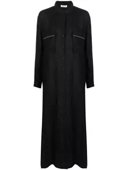 Fabiana Filippi платье-рубашка макси с длинными рукавами, черный