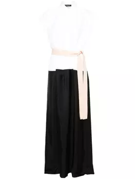 Fabiana Filippi платье-рубашка с рукавами кап, черный