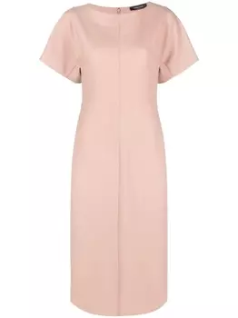 Fabiana Filippi платье с круглым вырезом и короткими рукавами, нейтральный цвет