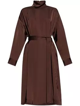Fabiana Filippi платье с воротником-стойкой, коричневый