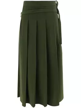 Fabiana Filippi плиссированная юбка миди, зеленый