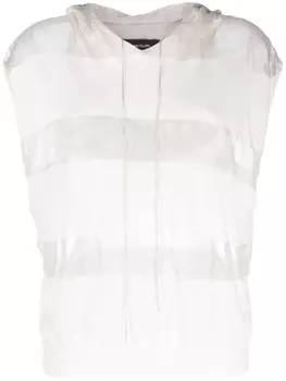 Fabiana Filippi полосатое худи без рукавов с эффектом металлик, белый