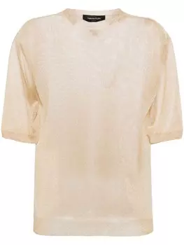Fabiana Filippi полупрозрачная футболка с эффектом металлик, золотистый