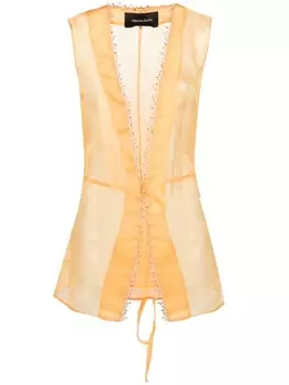 Fabiana Filippi полупрозрачный топ с бисером, оранжевый