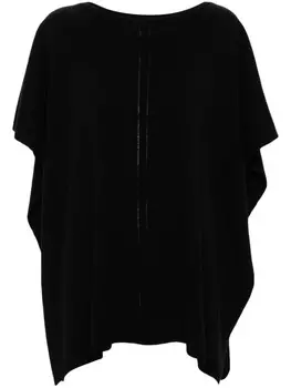 Fabiana Filippi пончо ажурной вязки, черный