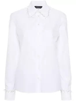 Fabiana Filippi поплиновая рубашка с бисером, белый