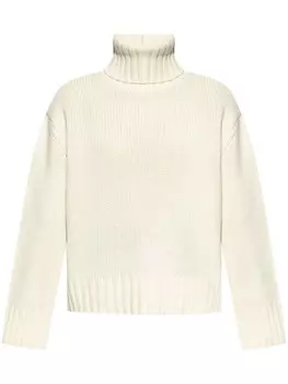 Fabiana Filippi ребристый топ с высоким воротом, нейтральный цвет