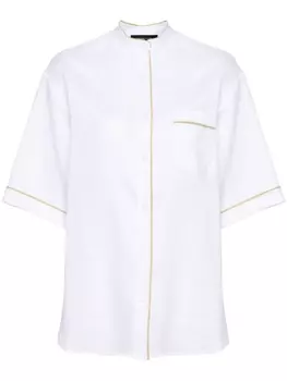 Fabiana Filippi рубашка из ткани шамбре с бисером, белый