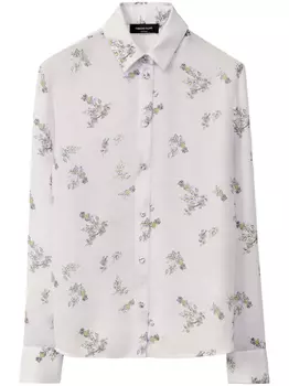 Fabiana Filippi рубашка с цветочным принтом, белый