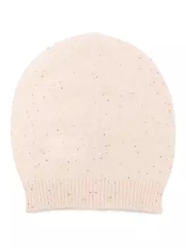 Fabiana Filippi шапка бини с пайетками, нейтральный цвет
