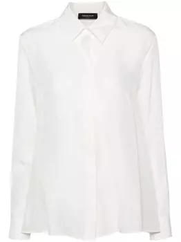 Fabiana Filippi шелковая рубашка с длинными рукавами, белый