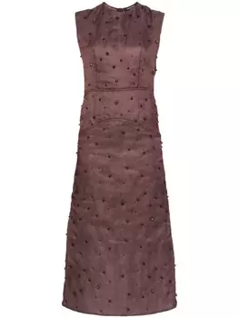 Fabiana Filippi шелковое платье миди, коричневый