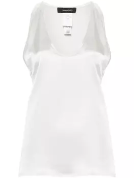 Fabiana Filippi шелковый топ с U-образным вырезом, серый