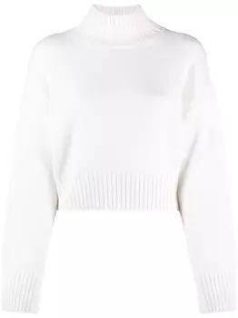 Fabiana Filippi шерстяной джемпер с воротником-стойкой, белый