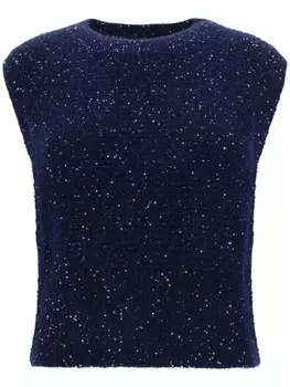 Fabiana Filippi шерстяной жилет с пайетками, синий