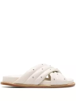 Fabiana Filippi шлепанцы с заклепками, белый