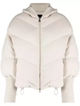 Fabiana Filippi стеганый пуховик с капюшоном, нейтральный цвет