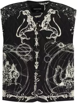 Fabiana Filippi стеганый жилет с животными мотивами, черный