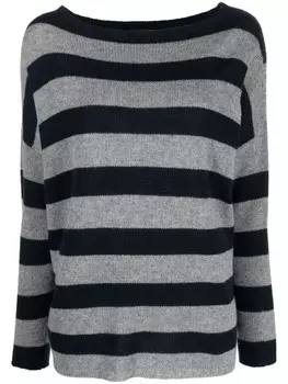 Fabiana Filippi stripe-print cashmere jumper, серый