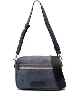 Fabiana Filippi сумка через плечо с нашивкой-логотипом, синий