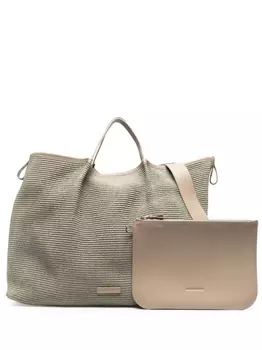 Fabiana Filippi сумка-тоут с нашивкой-логотипом, зеленый