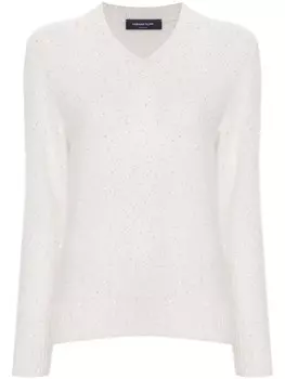 Fabiana Filippi свитер с пайетками, белый