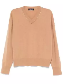 Fabiana Filippi свитер с пайетками, нейтральный цвет