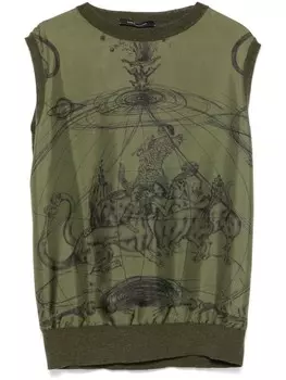 Fabiana Filippi топ с графичным принтом, зеленый