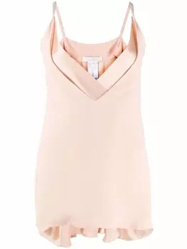 Fabiana Filippi топ с V-образным вырезом и эффектом металлик, розовый