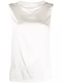 Fabiana Filippi топ в рубчик с пайетками, нейтральный цвет