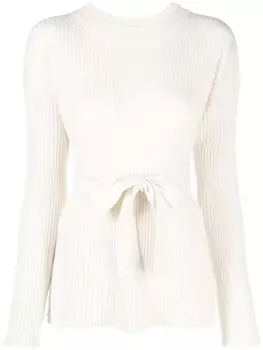 Fabiana Filippi топ в рубчик с разрезом, белый