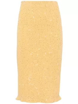 Fabiana Filippi трикотажная юбка с пайетками, оранжевый